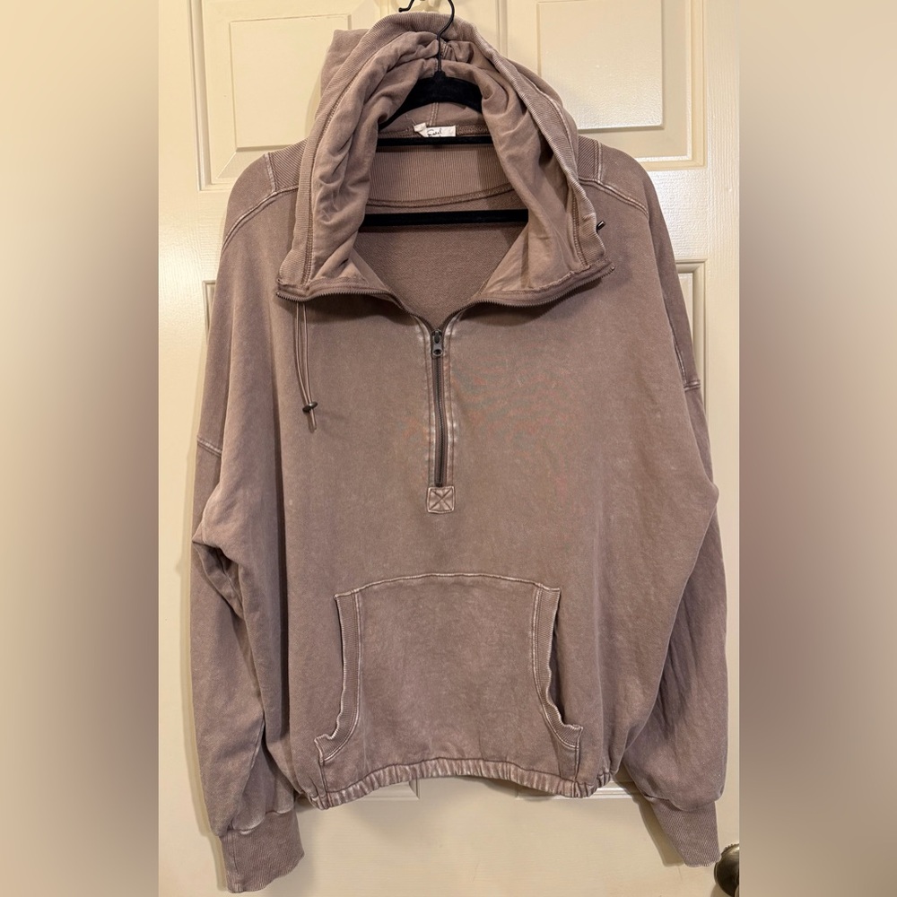 Easel Los Angeles Pullover Half-Zip Hoodie Sweatshirt 100% Cotton